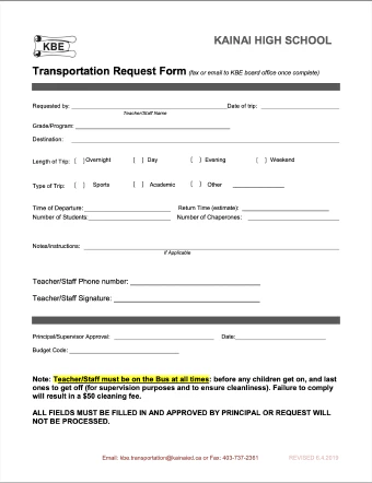 Transportation Request Form KHS file cover